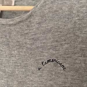 F21 “a l’americane” wool blend top